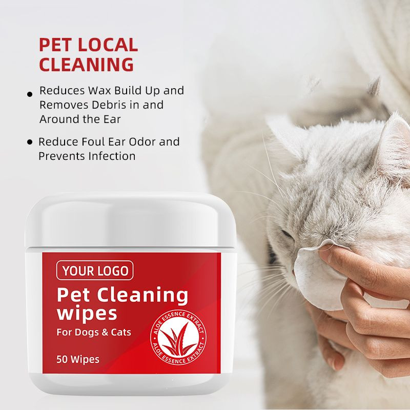 Custom Design Pet Cleaning Wipes Multifunctional Portable Wipes for Dogs Cats Ears Eyes Dirt Removal Outdoors
