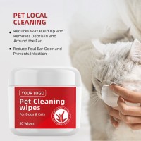 Custom Design Pet Cleaning Wipes Multifunctional Portable Wipes for Dogs Cats Ears Eyes Dirt Removal Outdoors
