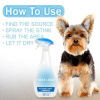 Custom Logo 32oz Natural Pet Odor Eliminator Spray Persimmon Green Tea Extract Formula Fragrance Free Deodorizer for Do