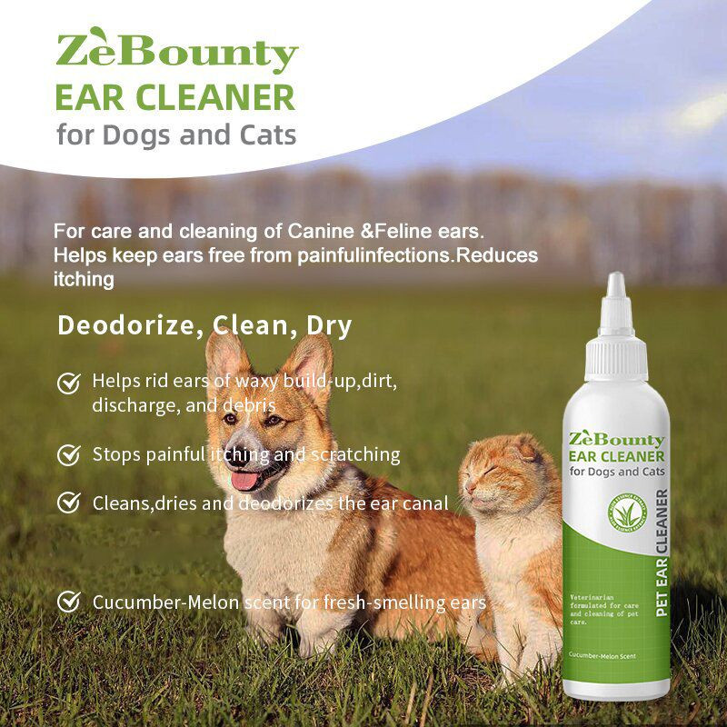 Customized Pet Ear Cleaner with Cucumber Scent Gentle Care From OEM Manufacturer for Cat and Dog for Living Room Use