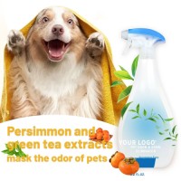 Custom Logo 32oz Natural Pet Odor Eliminator Spray Persimmon Green Tea Extract Formula Fragrance Free Deodorizer for Do