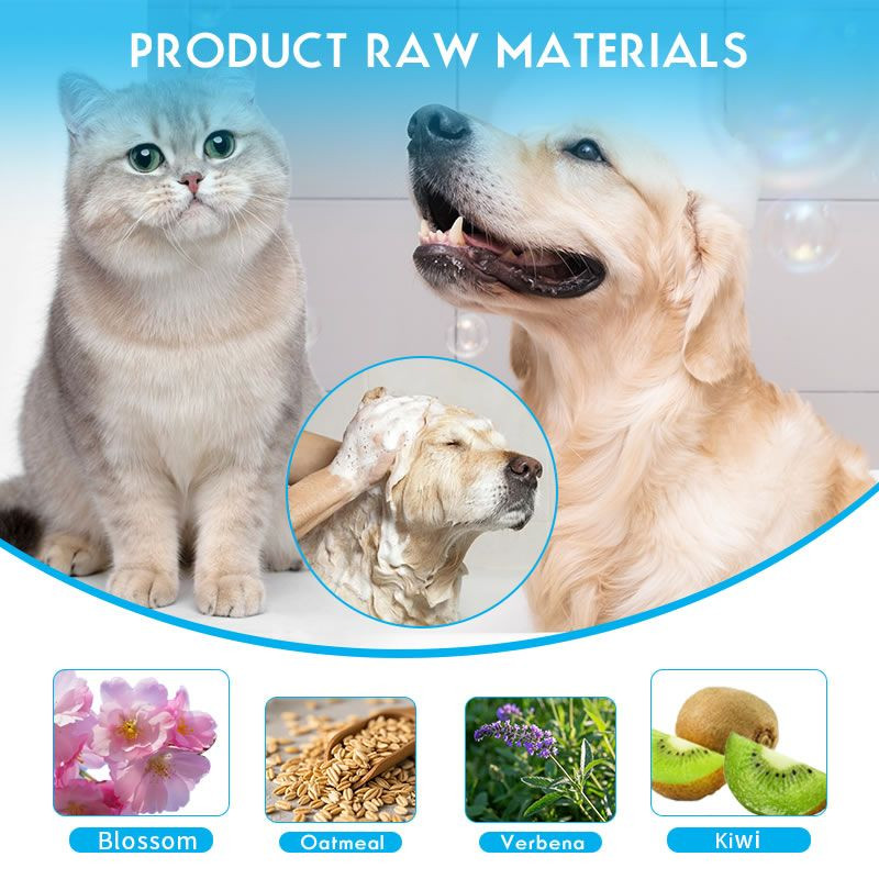 China Factory Custom Organic Bath Shampoo Moisturizing Pet Shower Cat Healthy Dog Relieving Itchy Skin Glossy Coat Pets