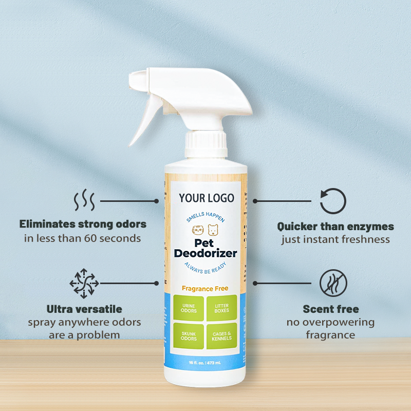 Fast-Acting Pet Odor Eliminator Spray 16oz Fragrance-Free Kiwi Blossom Extract Deodorant Spray for Dog Cat