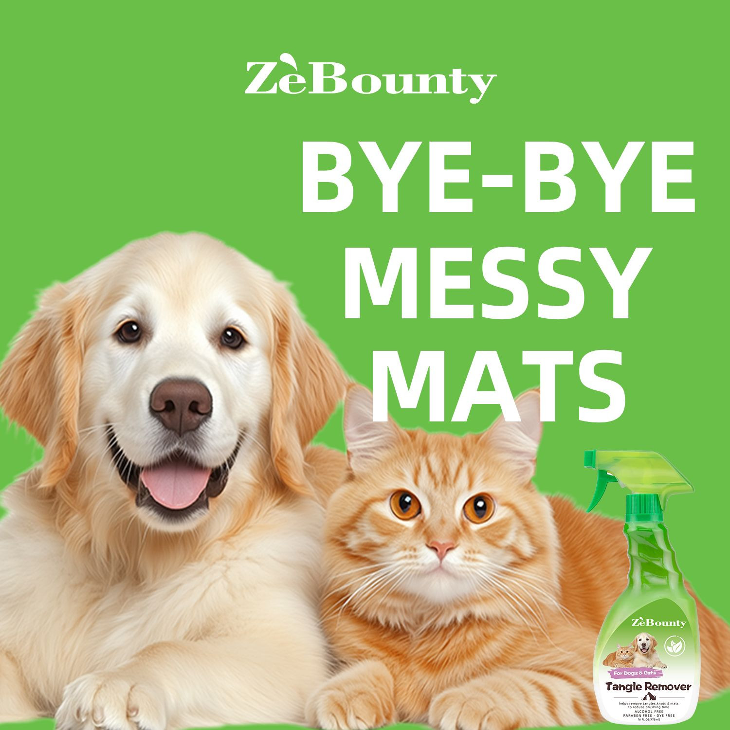 Quick Detangle Spray for Matted Fur Pets Paraben Alcohol Dye Free Natural Extract Formula Dog Cat Supplies