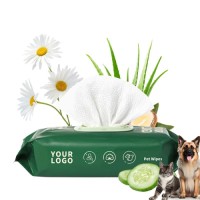 Custom Logo Universal Dog Cat Wet Wipes No Fragrance Odor Controlling Non Woven Fabric Pet Ear Paw Cleaning Wipes