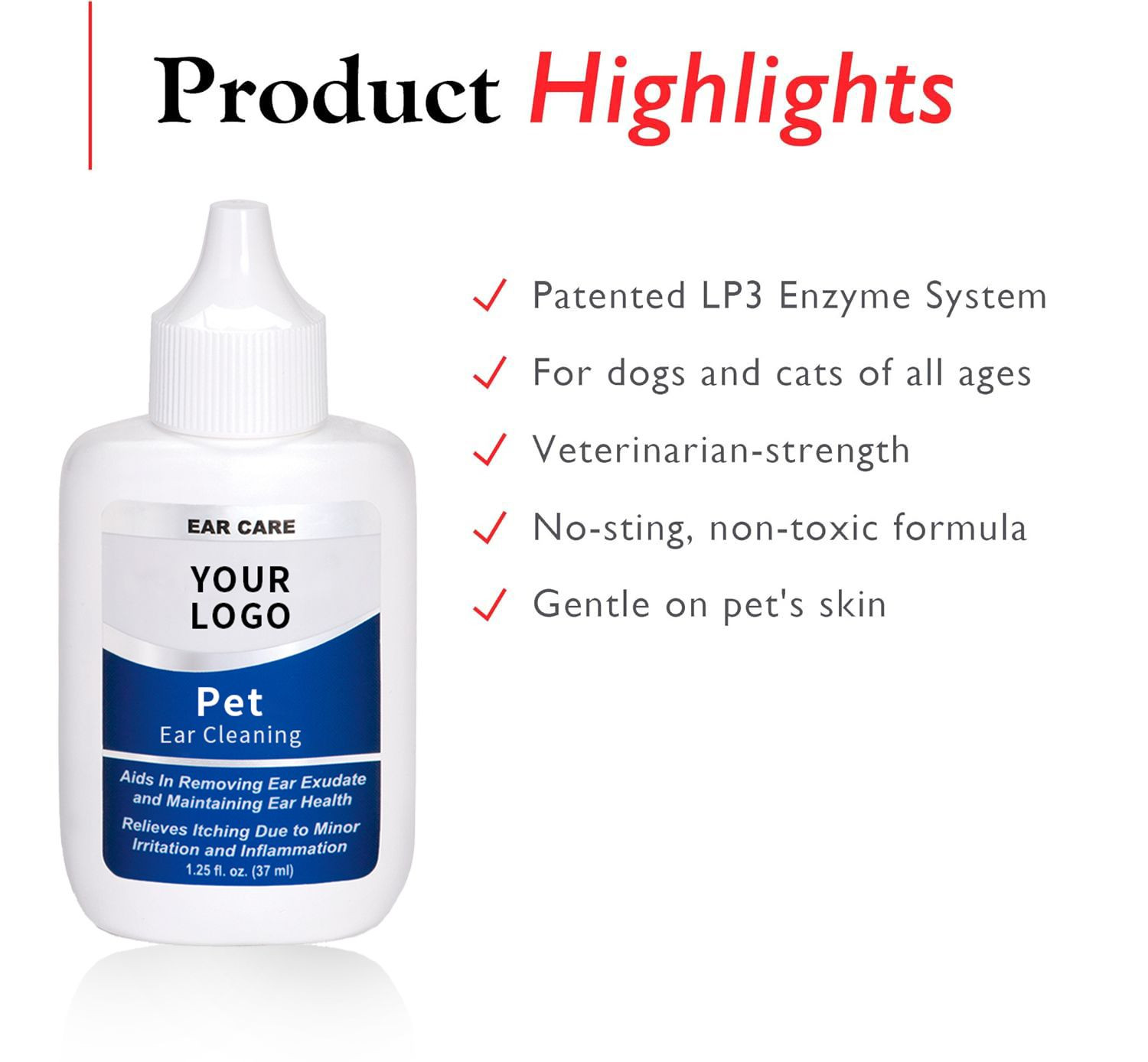 Factory Direct Organic Pet Ear Cleanser Otic Health Maintaining Treatment for Dogs Cats Ear Rinse Cleaner