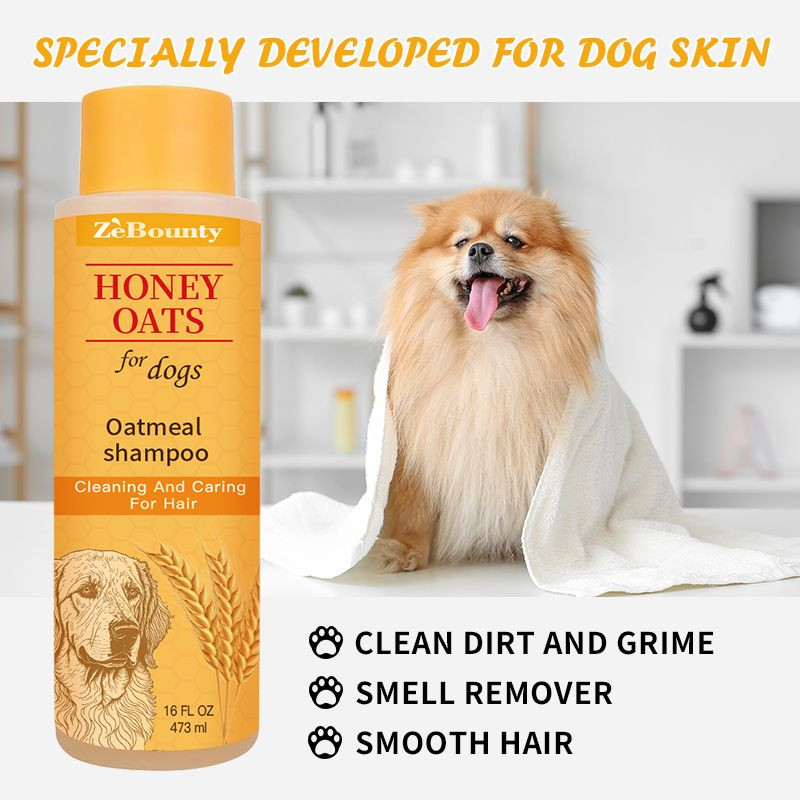 Private Label Premium Pet Cleaning Shampoo Deodorizing Dog Cat Shampoo Long-Lasting Freshness Wash Shower Honey Oats