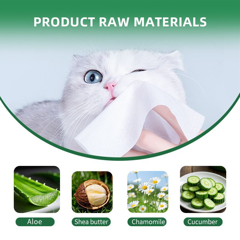 Custom Logo Universal Dog Cat Wet Wipes No Fragrance Odor Controlling Non Woven Fabric Pet Ear Paw Cleaning Wipes