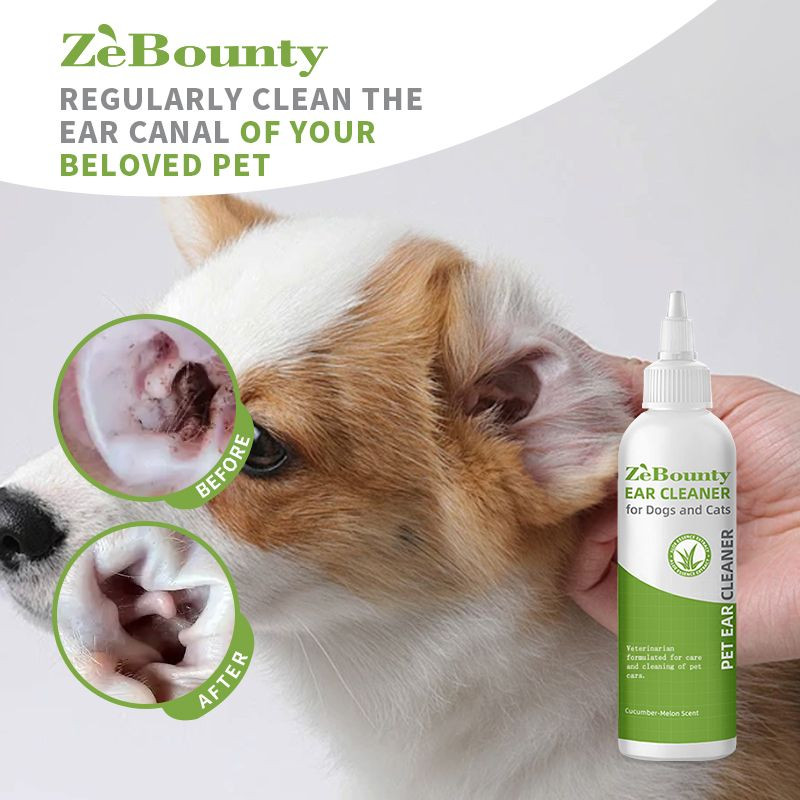Customized Pet Ear Cleaner with Cucumber Scent Gentle Care From OEM Manufacturer for Cat and Dog for Living Room Use