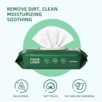 Custom Logo Universal Dog Cat Wet Wipes No Fragrance Odor Controlling Non Woven Fabric Pet Ear Paw Cleaning Wipes