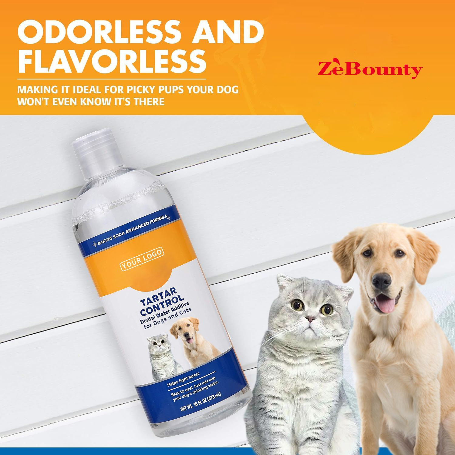 Custom Label Pet Oral Care Water Bad Breath Eliminator for Dogs Cats Natural Ingredients Tooth Tartar Controller