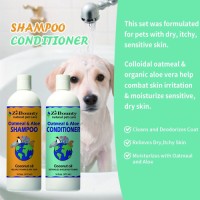 Wholesale Oatmeal Aloe Dog Shampoo Conditioner Set for Pets Sensitive Skin Cat Coat Cleansing Deodorizing Show Gel