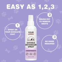 Hypoallergenic 8oz Dog Detangler Spray All Natural Lavender Essential Oil Pet Coat Conditioner for Cat Matted Fur